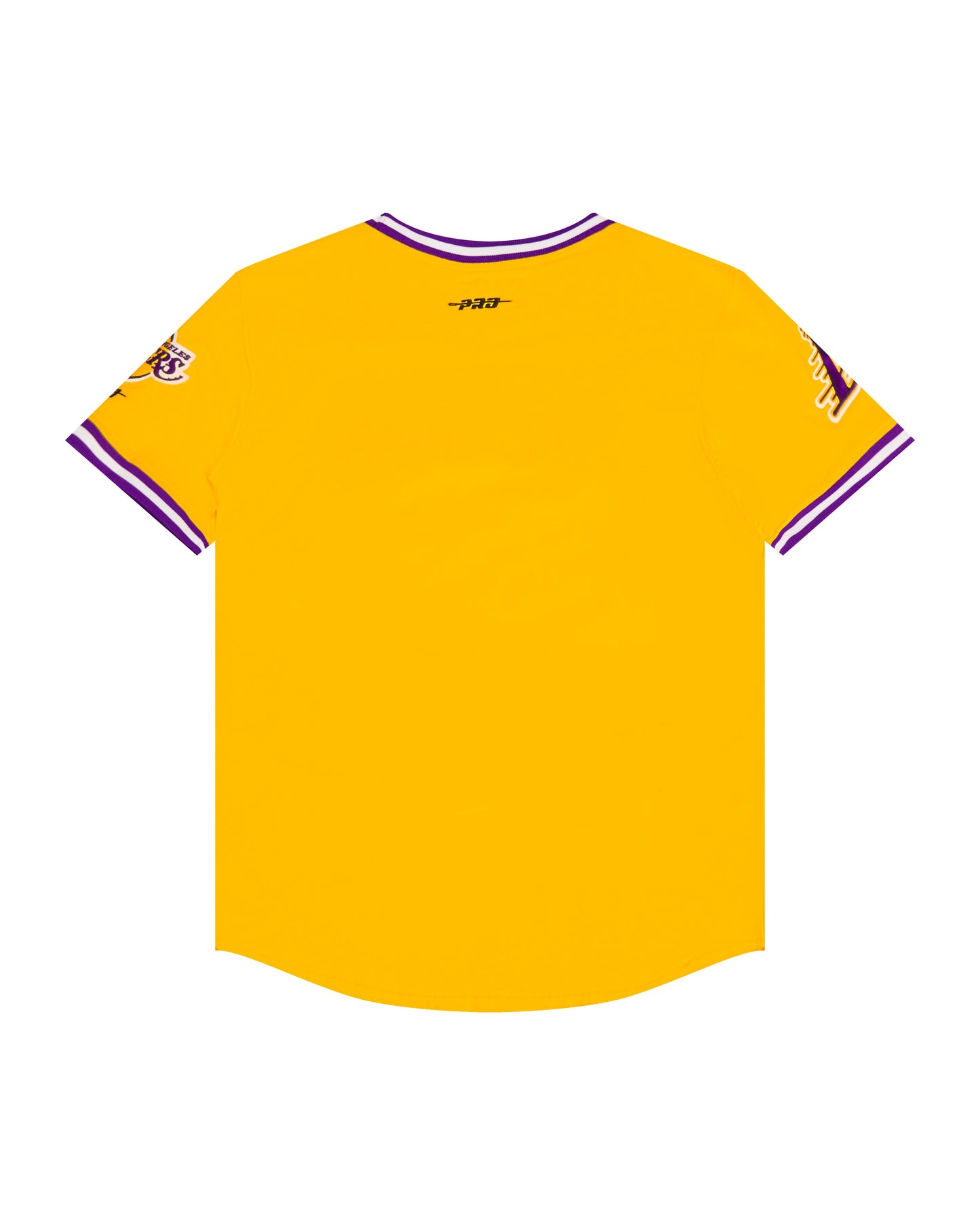 NBA LOS ANGELES LAKERS CLASSIC BIG BOYS SHORT SLEEVE STRIPED RIB TEE (YELLOW/PURPLE)