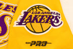 NBA LOS ANGELES LAKERS CLASSIC T-SHIRT CÔTELÉ RAYÉ À MANCHES COURTES POUR GARÇON JUNIOR (JAUNE/VIOLET)