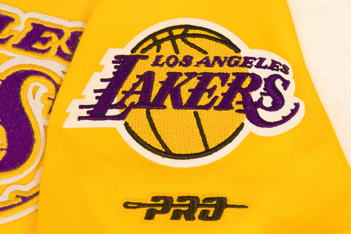 NBA LOS ANGELES LAKERS CLASSIC T-SHIRT CÔTELÉ RAYÉ À MANCHES COURTES POUR GARÇON JUNIOR (JAUNE/VIOLET)