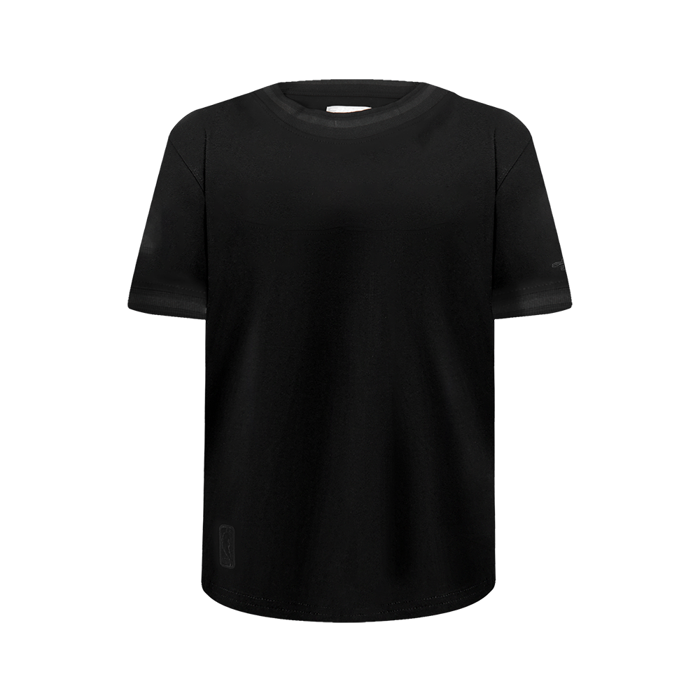 NBA LOS ANGELES LAKERS TRIPLE BLACK BIG BOY'S SS STRIPED RIB TEE (JET BLACK)