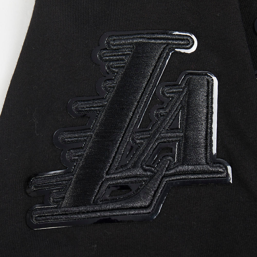 NBA LOS ANGELES LAKERS TRIPLE BLACK BIG BOY'S SS STRIPED RIB TEE (JET BLACK)
