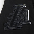 NBA LOS ANGELES LAKERS TRIPLE BLACK BIG BOY'S SS STRIPED RIB TEE (JET BLACK)