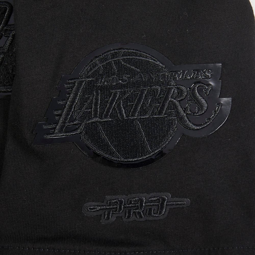 NBA LOS ANGELES LAKERS TRIPLE BLACK BIG BOY'S SS STRIPED RIB TEE (JET BLACK)