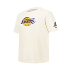 NBA LOS ANGELES LAKERS RETRO CLASSIC T-SHIRT À MANCHES COURTES POUR GARÇON JUNIOR (COQUILLE D'ŒUF)