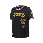 NBA LOS ANGELES LAKERS RETRO CLASSIC BIG BOY'S SS STRIPED RIB TEE (BLACK/PURPLE)