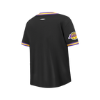 NBA LOS ANGELES LAKERS RETRO CLASSIC BIG BOY'S SS STRIPED RIB TEE (BLACK/PURPLE)