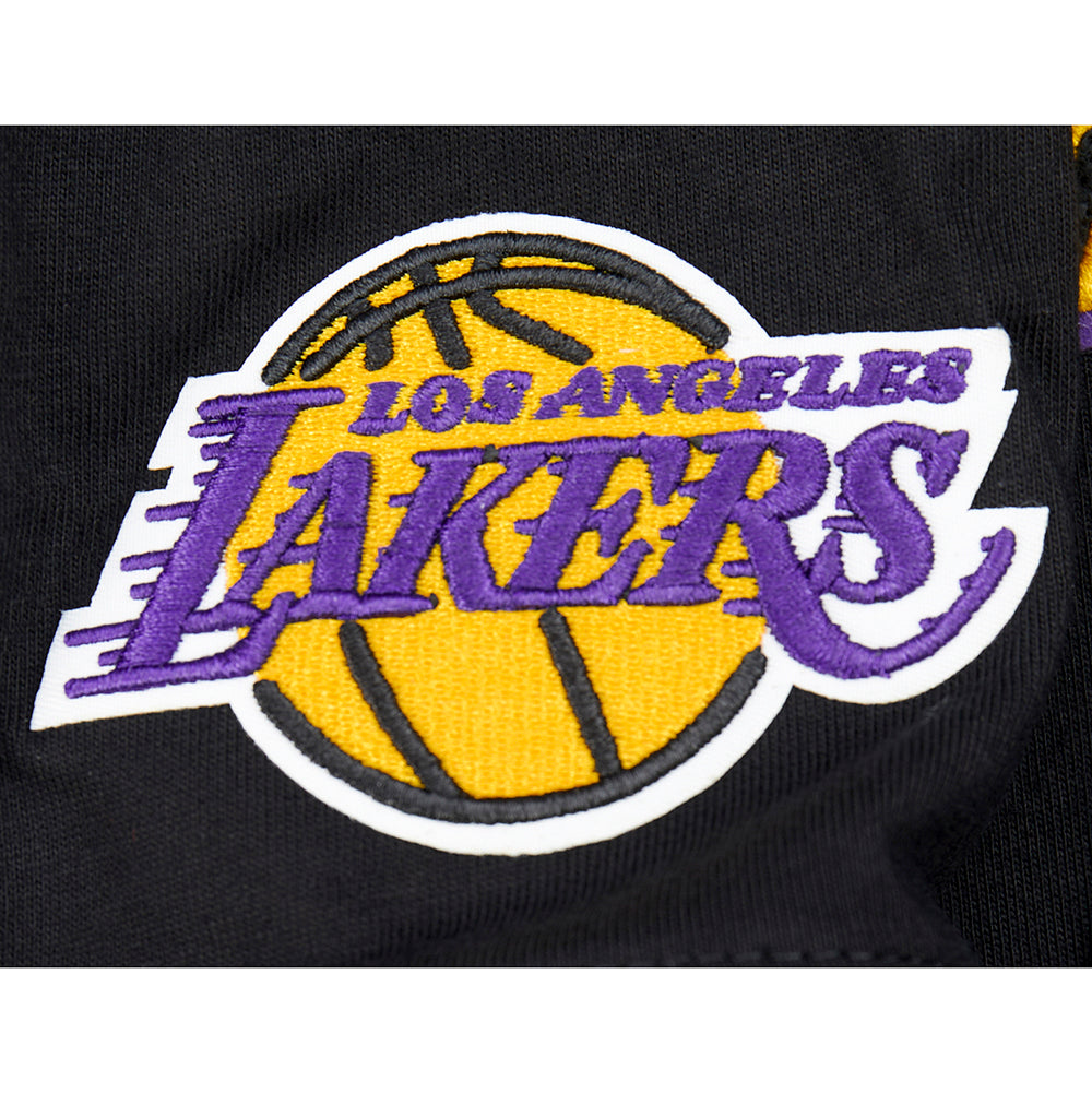 NBA LOS ANGELES LAKERS RETRO CLASSIC BIG BOY'S SS STRIPED RIB TEE (BLACK/PURPLE)