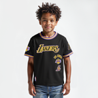 NBA LOS ANGELES LAKERS RETRO CLASSIC BIG BOY'S SS STRIPED RIB TEE (BLACK/PURPLE)