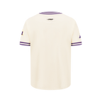 NBA LOS ANGELES LAKERS RETRO CLASSIC BIG BOY'S SS STRIPED RIB TEE (EGGSHELL/ PURPLE)
