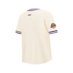 NBA LOS ANGELES LAKERS RETRO CLASSIC BIG BOY'S SS STRIPED RIB TEE (EGGSHELL/ PURPLE)