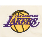 NBA LOS ANGELES LAKERS RETRO CLASSIC BIG BOY'S SS STRIPED RIB TEE (EGGSHELL/ PURPLE)