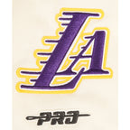 NBA LOS ANGELES LAKERS RETRO CLASSIC BIG BOY'S SS STRIPED RIB TEE (EGGSHELL/ PURPLE)