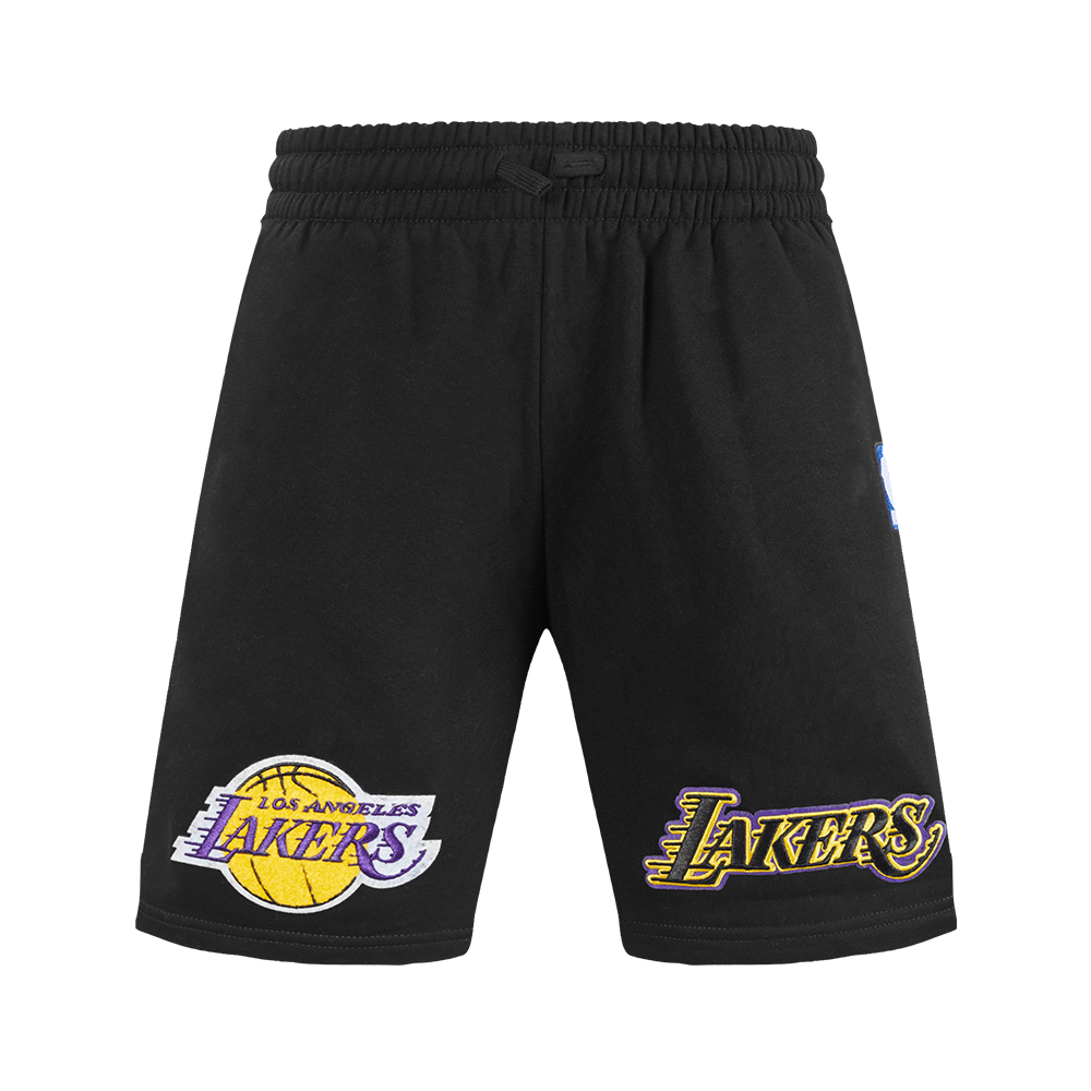 NBA LOS ANGELES LAKERS RETRO CLASSIC SHORT EN MOLLETON POUR GARÇON JUNIOR (NOIR)