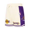 NBA LOS ANGELES LAKERS RETRO CLASSIC BIG BOY'S FLC 2.0 SHORT (EGGSHELL/ PURPLE)