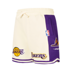 NBA LOS ANGELES LAKERS RETRO CLASSIC BIG BOY'S FLC 2.0 SHORT (EGGSHELL/ PURPLE)
