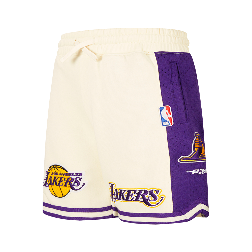 NBA LOS ANGELES LAKERS RETRO CLASSIC BIG BOY'S FLC 2.0 SHORT (EGGSHELL/ PURPLE)