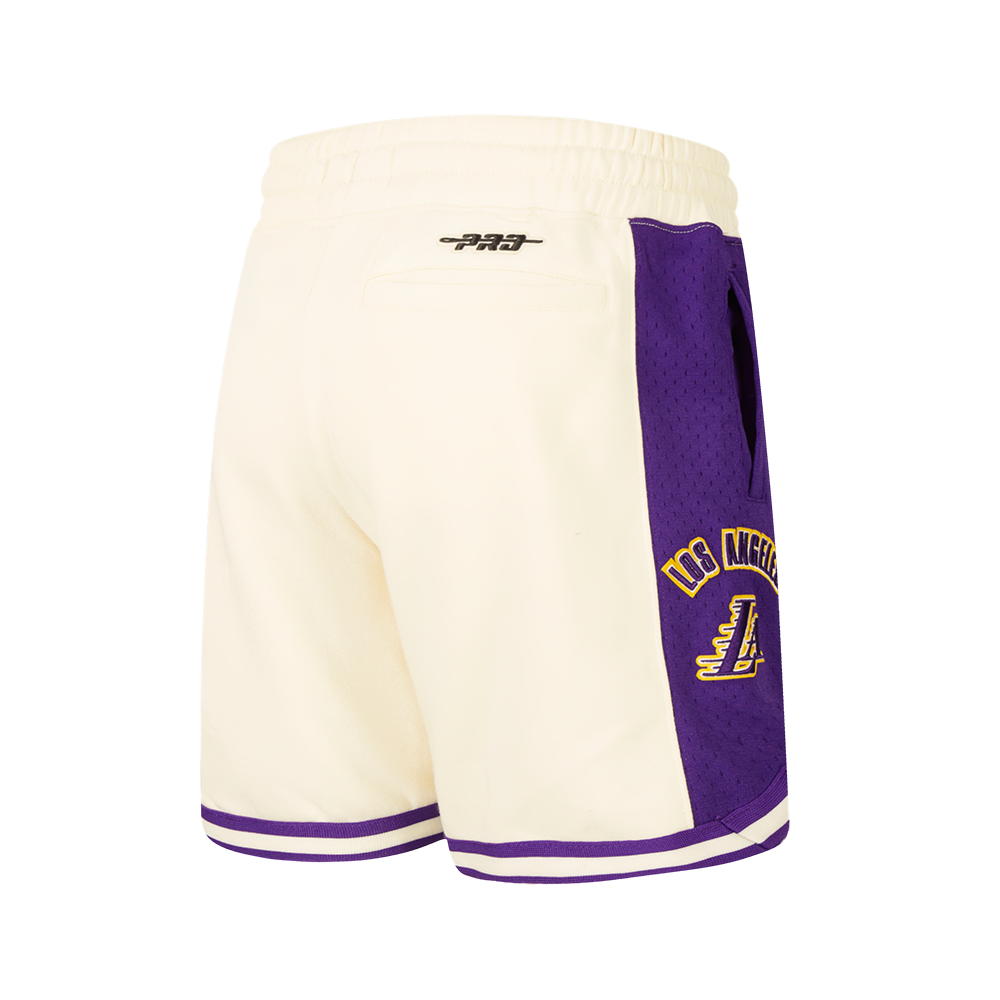 NBA LOS ANGELES LAKERS RETRO CLASSIC BIG BOY'S FLC 2.0 SHORT (EGGSHELL/ PURPLE)