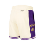 NBA LOS ANGELES LAKERS RETRO CLASSIC BIG BOY'S FLC 2.0 SHORT (EGGSHELL/ PURPLE)