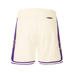 NBA LOS ANGELES LAKERS RETRO CLASSIC BIG BOY'S FLC 2.0 SHORT (EGGSHELL/ PURPLE)
