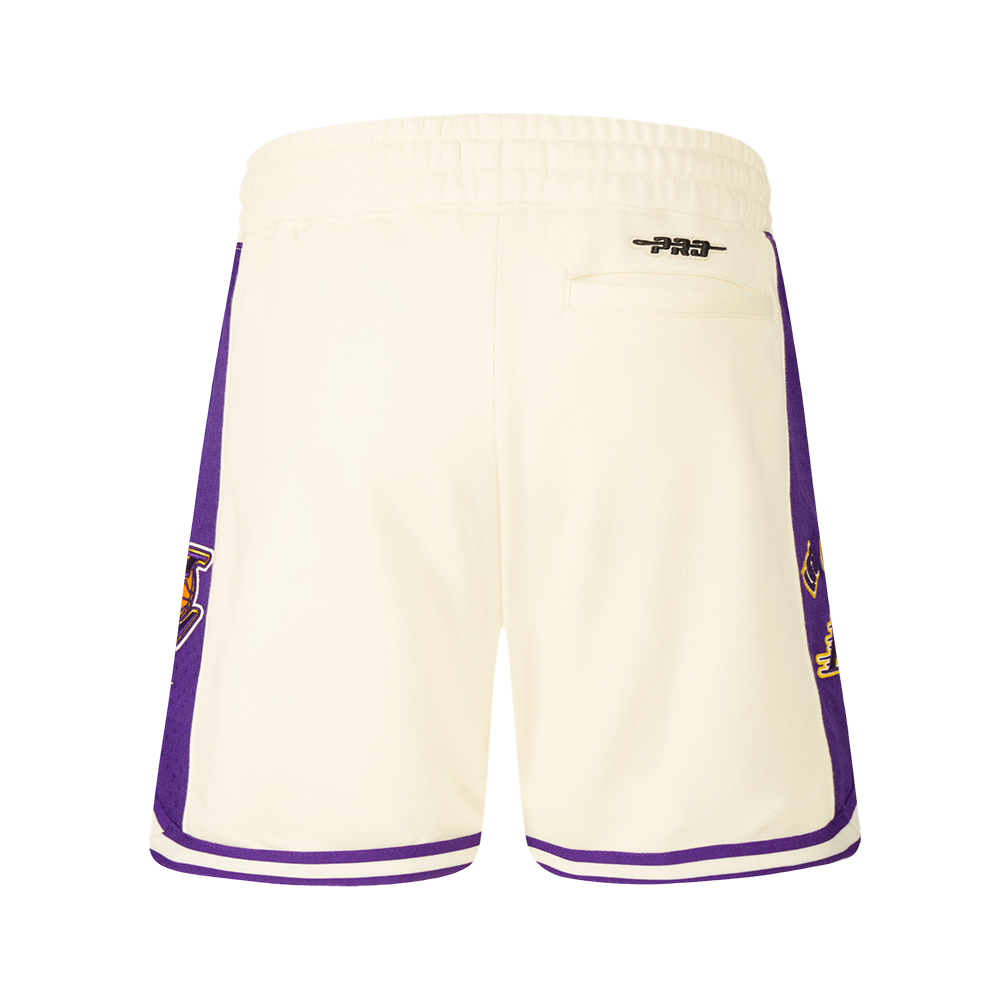 NBA LOS ANGELES LAKERS RETRO CLASSIC BIG BOY'S FLC 2.0 SHORT (EGGSHELL/ PURPLE)