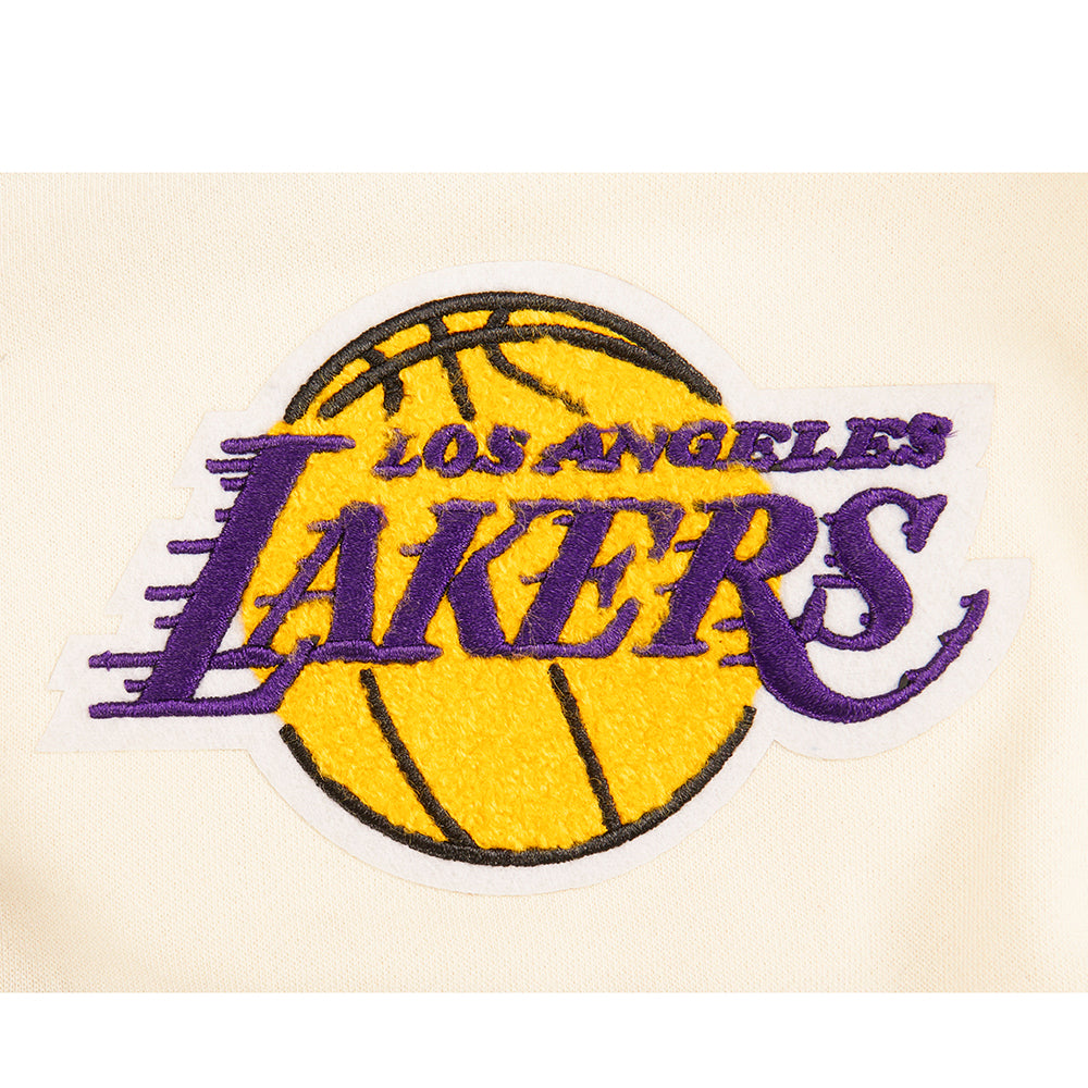 NBA LOS ANGELES LAKERS RETRO CLASSIC BIG BOY'S FLC 2.0 SHORT (EGGSHELL/ PURPLE)