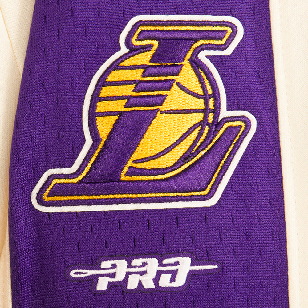 NBA LOS ANGELES LAKERS RETRO CLASSIC BIG BOY'S FLC 2.0 SHORT (EGGSHELL/ PURPLE)
