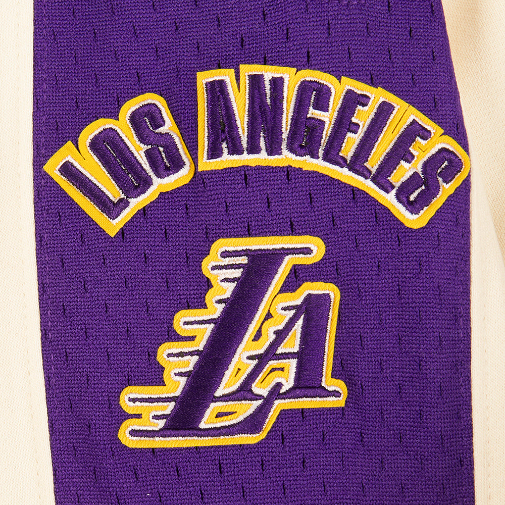 NBA LOS ANGELES LAKERS RETRO CLASSIC BIG BOY'S FLC 2.0 SHORT (EGGSHELL/ PURPLE)