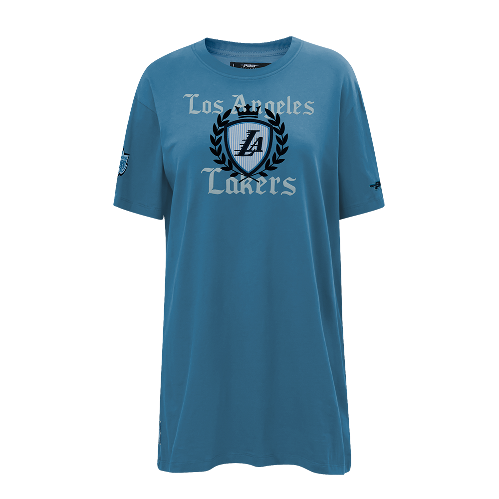 NBA LOS ANGELES LAKERS COUNTRY CLUB ROBE T-SHIRT POUR FEMME (BLEU ACIER)
