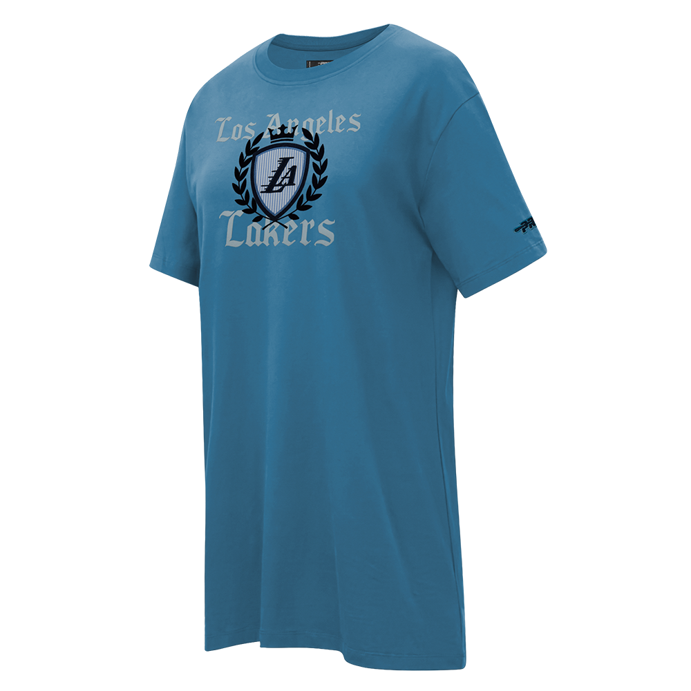 NBA LOS ANGELES LAKERS COUNTRY CLUB ROBE T-SHIRT POUR FEMME (BLEU ACIER)