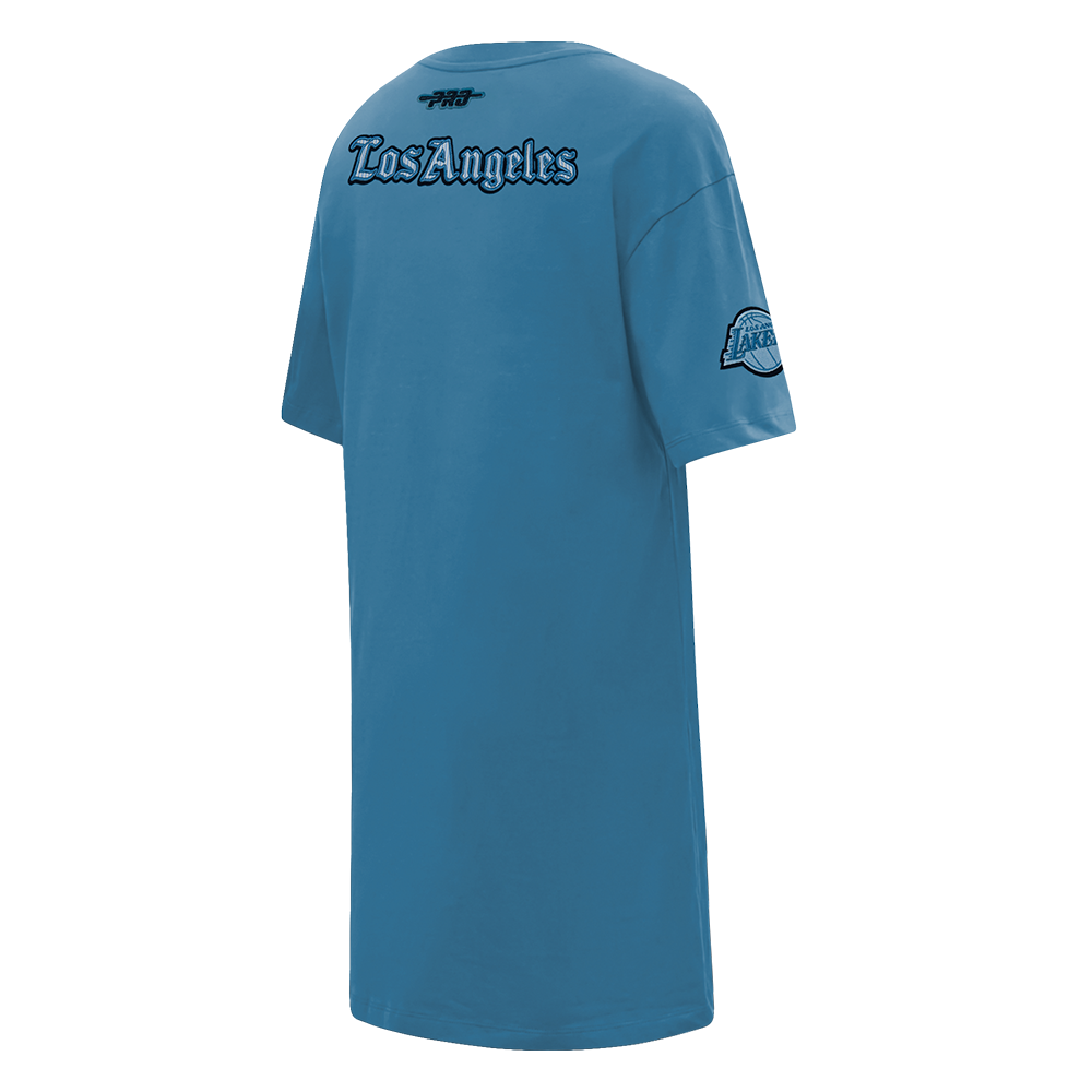 NBA LOS ANGELES LAKERS COUNTRY CLUB ROBE T-SHIRT POUR FEMME (BLEU ACIER)