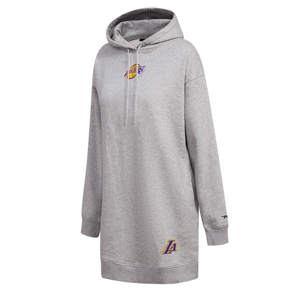 NBA LOS ANGELES LAKERS CLASSIC WOMEN'S HOODIE DRESS (HEATHER GREY)