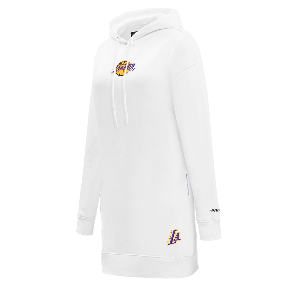 NBA LOS ANGELES LAKERS CLASSIC WOMEN'S HOODIE DRESS (WHITE)