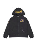 NBA LOS ANGELES LAKERS CLASSIC BIG BOY'S FLEECE FULL ZIP HOODIE (BLACK)