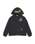 NBA LOS ANGELES LAKERS CLASSIC BIG BOY'S FLEECE FULL ZIP HOODIE (BLACK)