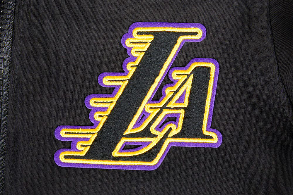 NBA LOS ANGELES LAKERS CLASSIC BIG BOY'S FLEECE FULL ZIP HOODIE (BLACK)