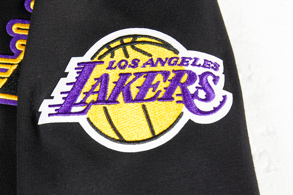 NBA LOS ANGELES LAKERS CLASSIC BIG BOY'S FLEECE FULL ZIP HOODIE (BLACK)