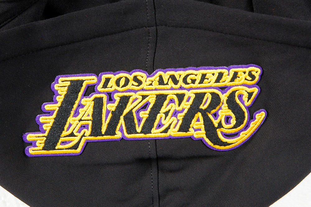 NBA LOS ANGELES LAKERS CLASSIC BIG BOY'S FLEECE FULL ZIP HOODIE (BLACK)