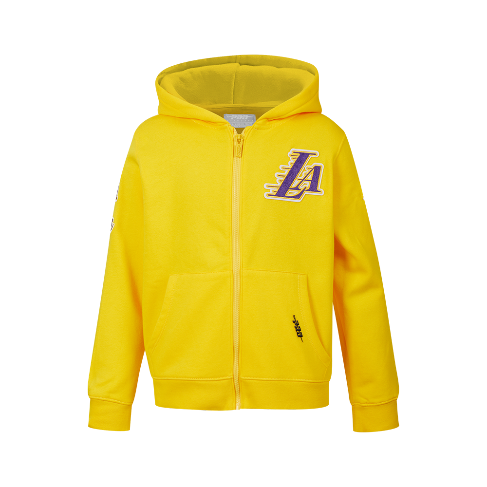 NBA LOS ANGELES LAKERS CLASSIC BIG BOY'S FLEECE FULL ZIP HOODIE (YELLOW)
