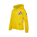 NBA LOS ANGELES LAKERS CLASSIC BIG BOY'S FLEECE FULL ZIP HOODIE (YELLOW)
