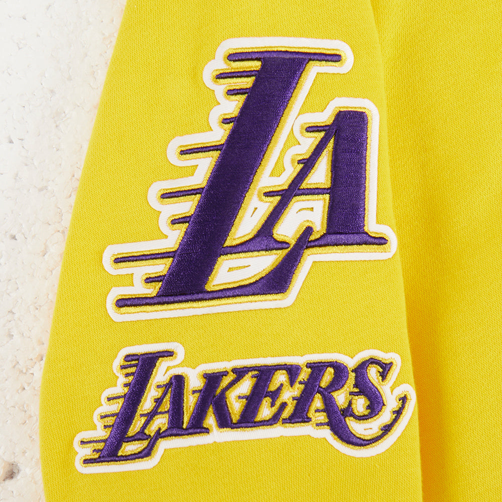 NBA LOS ANGELES LAKERS CLASSIC BIG BOY'S FLEECE FULL ZIP HOODIE (YELLOW)