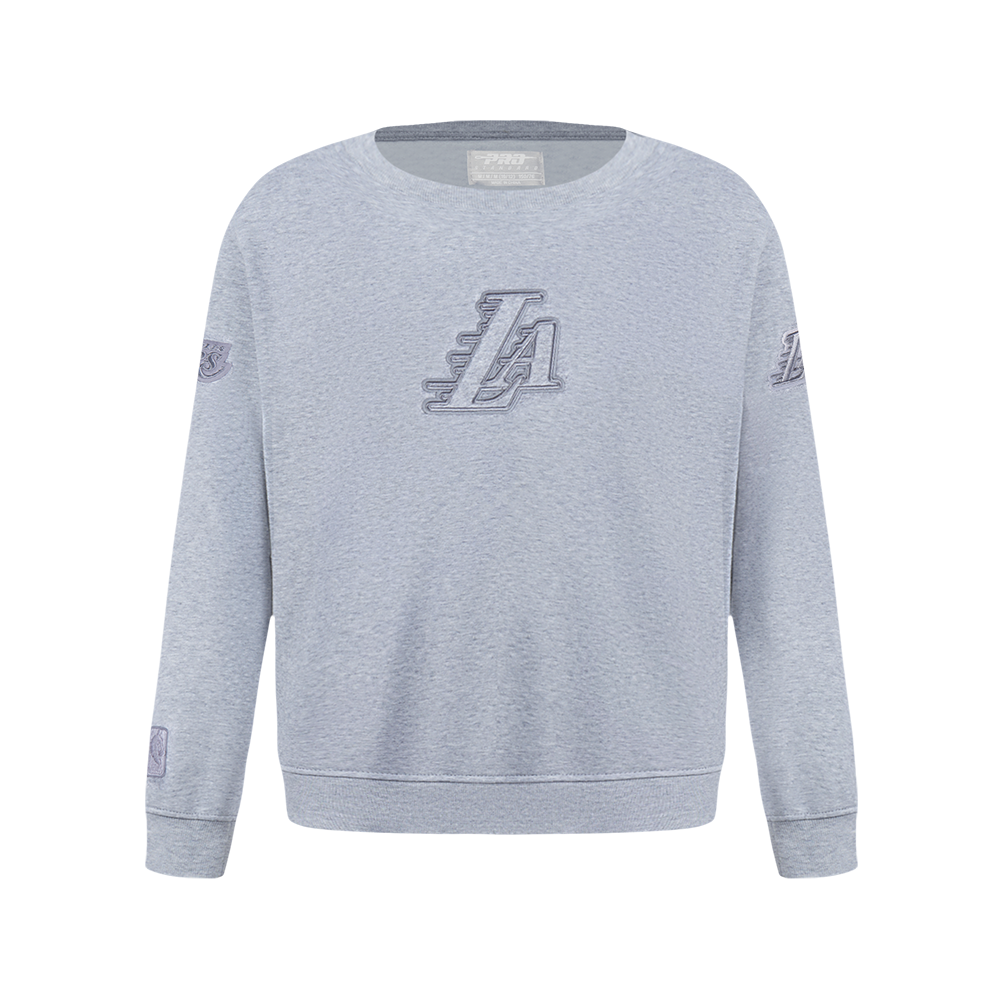 NBA LOS ANGELES LAKERS NEUTRAL CHANDAIL À COL ROND EN MOLLETON POUR GARÇON JUNIOR (GRIS CHINÉ FONCÉ)