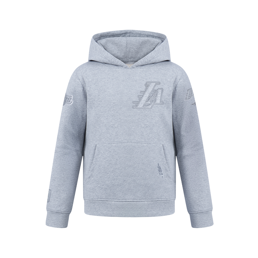 NBA LOS ANGELES LAKERS NEUTRAL BIG BOY'S FLEECE PULLOVER HOODIE (DARK HEATHER GRAY)