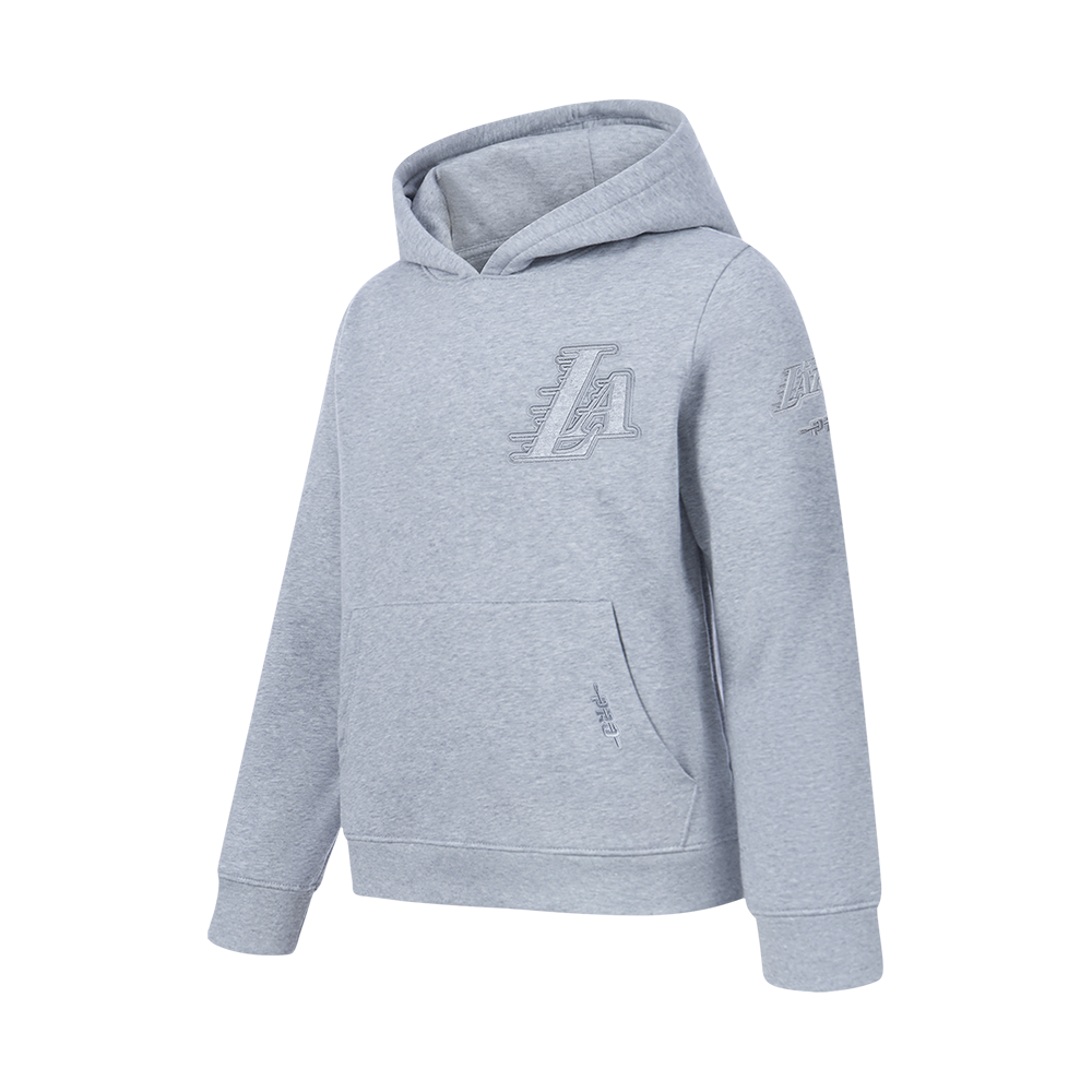 NBA LOS ANGELES LAKERS NEUTRAL BIG BOY'S FLEECE PULLOVER HOODIE (DARK HEATHER GRAY)