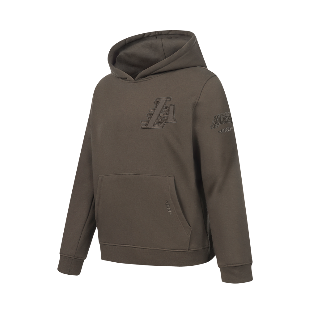 NBA LOS ANGELES LAKERS NEUTRAL BIG BOYS FLEECE PULLOVER HOODIE (DARK TAUPE)