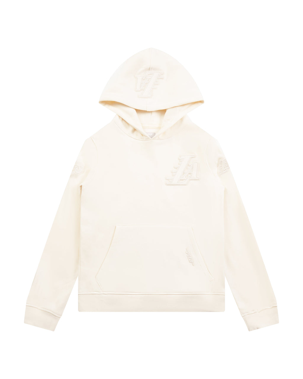 NBA LOS ANGELES LAKERS NEUTRAL BIG BOY'S FLEECE PULLOVER HOODIE (EGGSHELL)