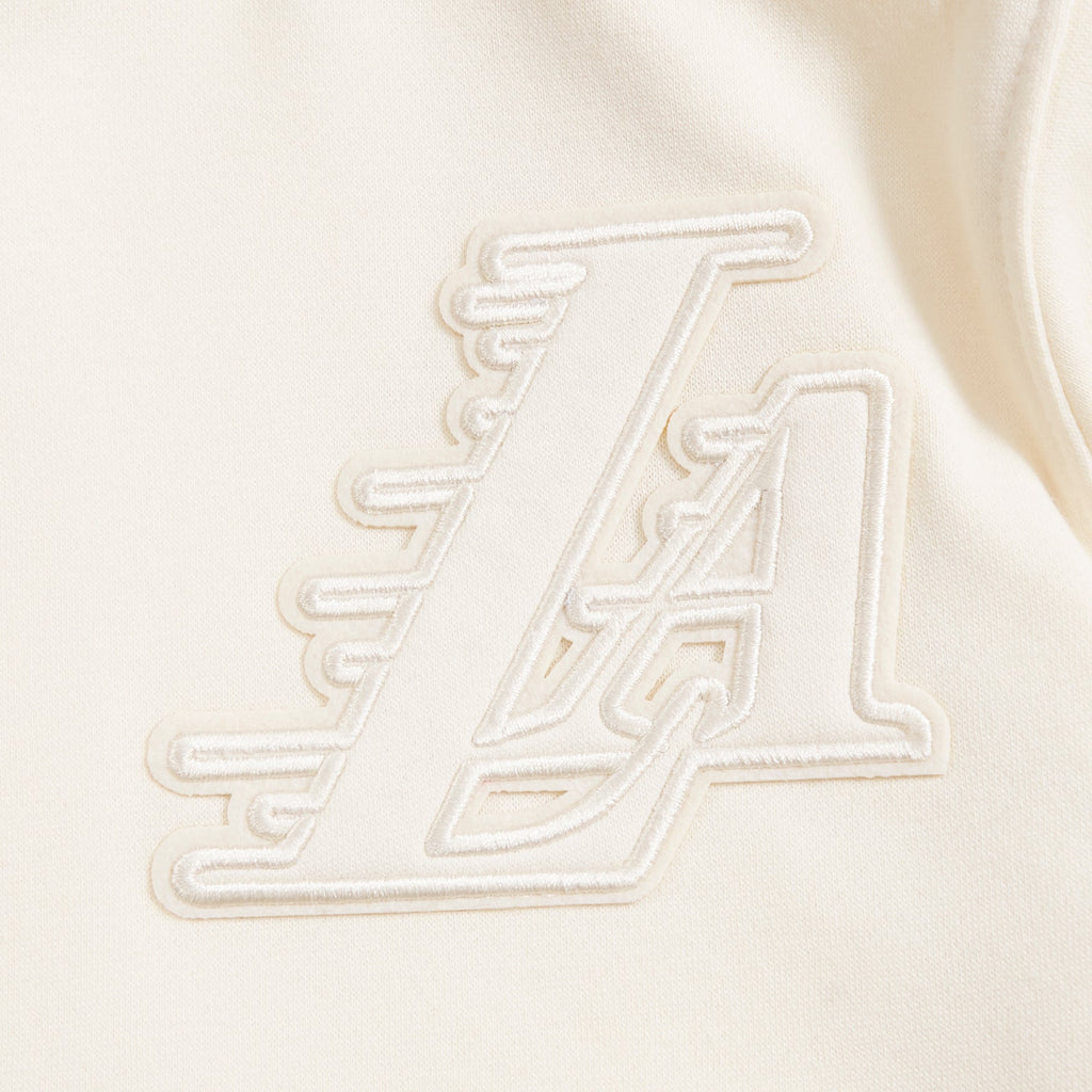 NBA LOS ANGELES LAKERS NEUTRAL BIG BOY'S FLEECE PULLOVER HOODIE (EGGSHELL)