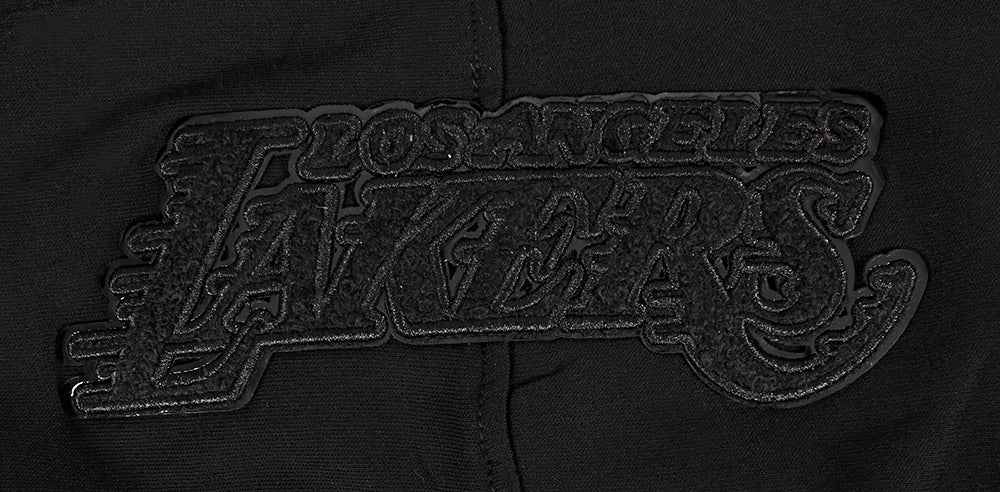 NBA LOS ANGELES LAKERS TRIPLE BLACK BIG BOY'S FLEECE PULLOVER HOODIE (BLACK)