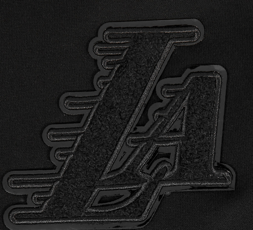 NBA LOS ANGELES LAKERS TRIPLE BLACK BIG BOY'S FLEECE PULLOVER HOODIE (BLACK)
