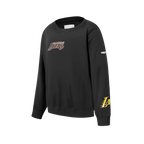 NBA LOS ANGELES LAKERS WINGSPAN CHANDAIL À COL ROND EN MOLLETON À ÉPAULES TOMBANTES POUR GARÇON JUNIOR (NOIR)