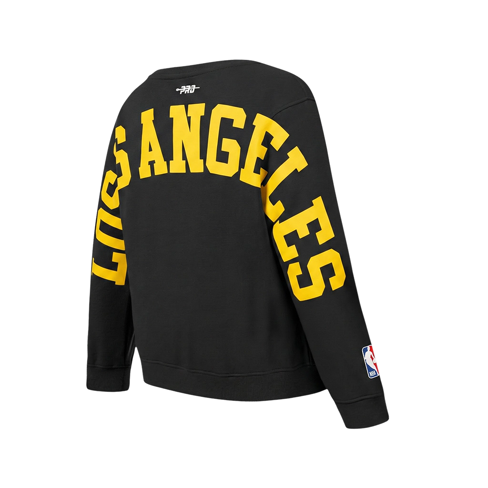 NBA LOS ANGELES LAKERS WINGSPAN CHANDAIL À COL ROND EN MOLLETON À ÉPAULES TOMBANTES POUR GARÇON JUNIOR (NOIR)